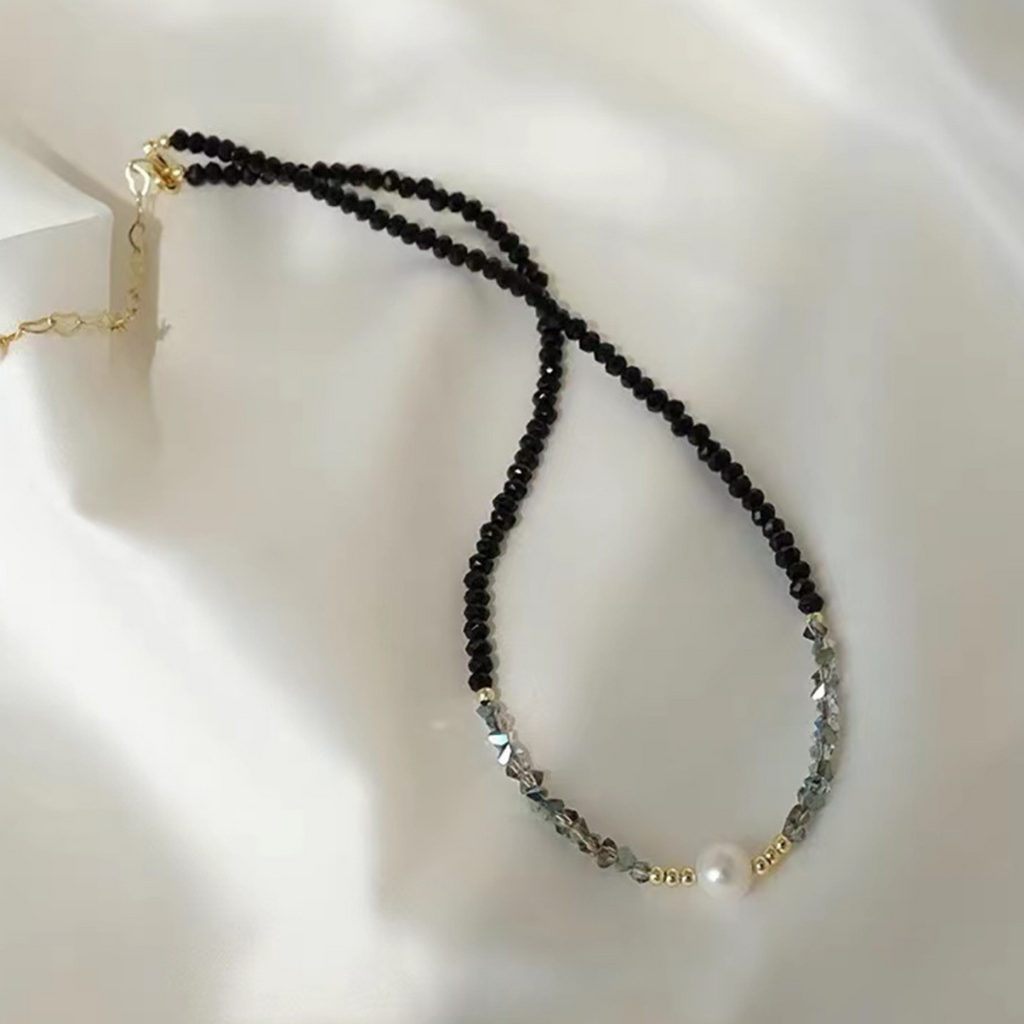 Crystal Glass Beaded & Pearl Choker