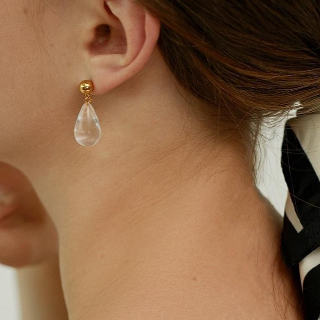 Clear Water Drop Earring