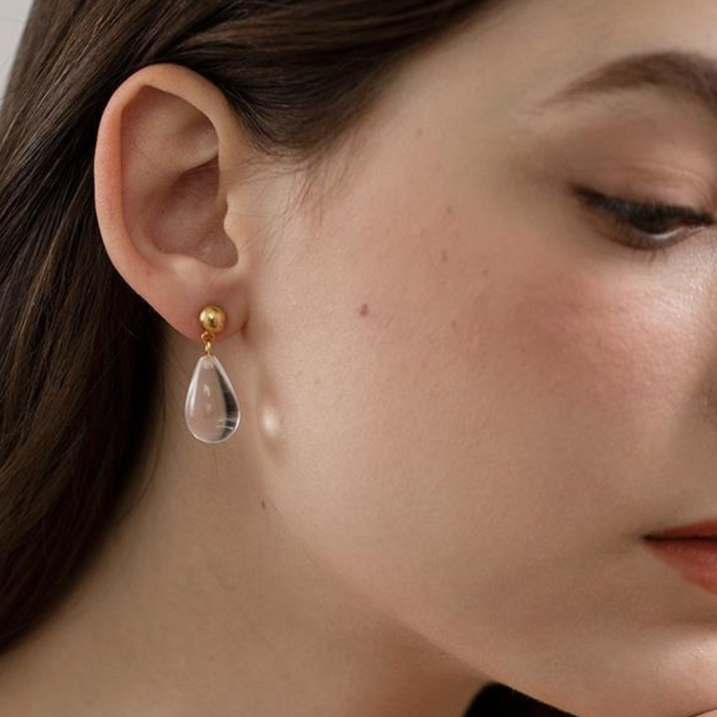 Clear Water Drop Earring