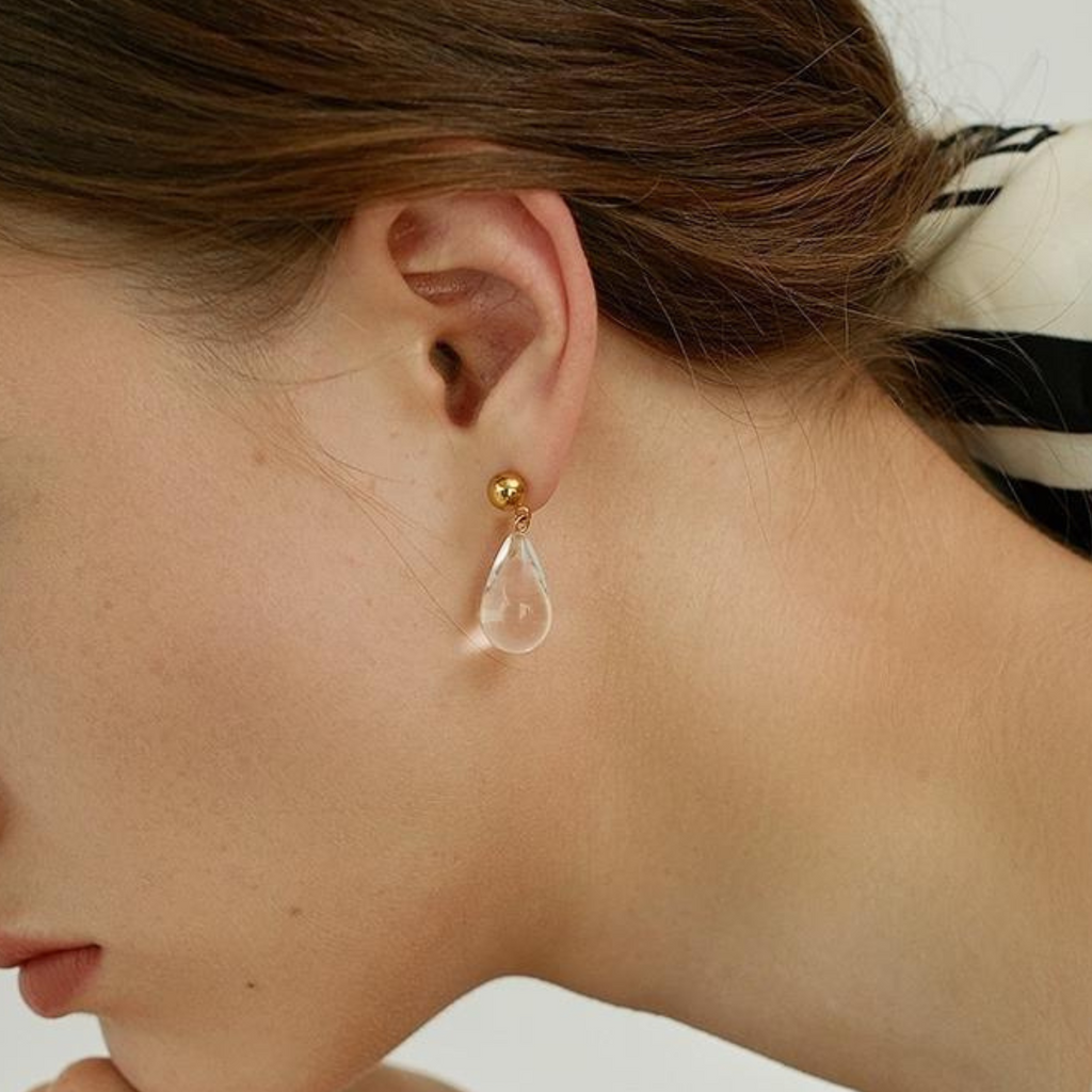 Clear Water Drop Earring