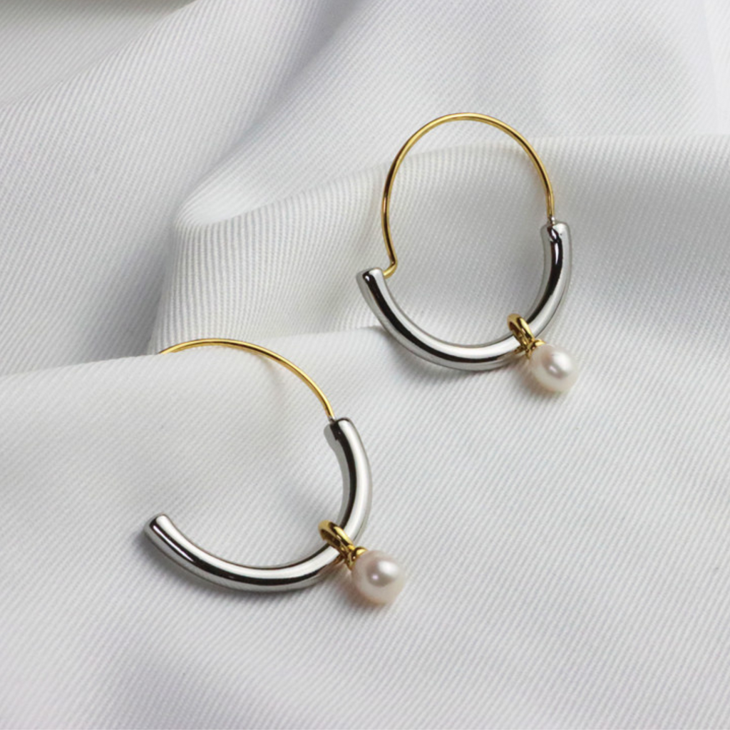 Bicolor Pearl Earring