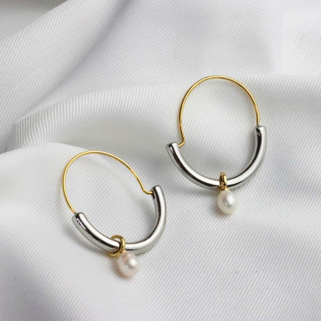 Bicolor Pearl Earring