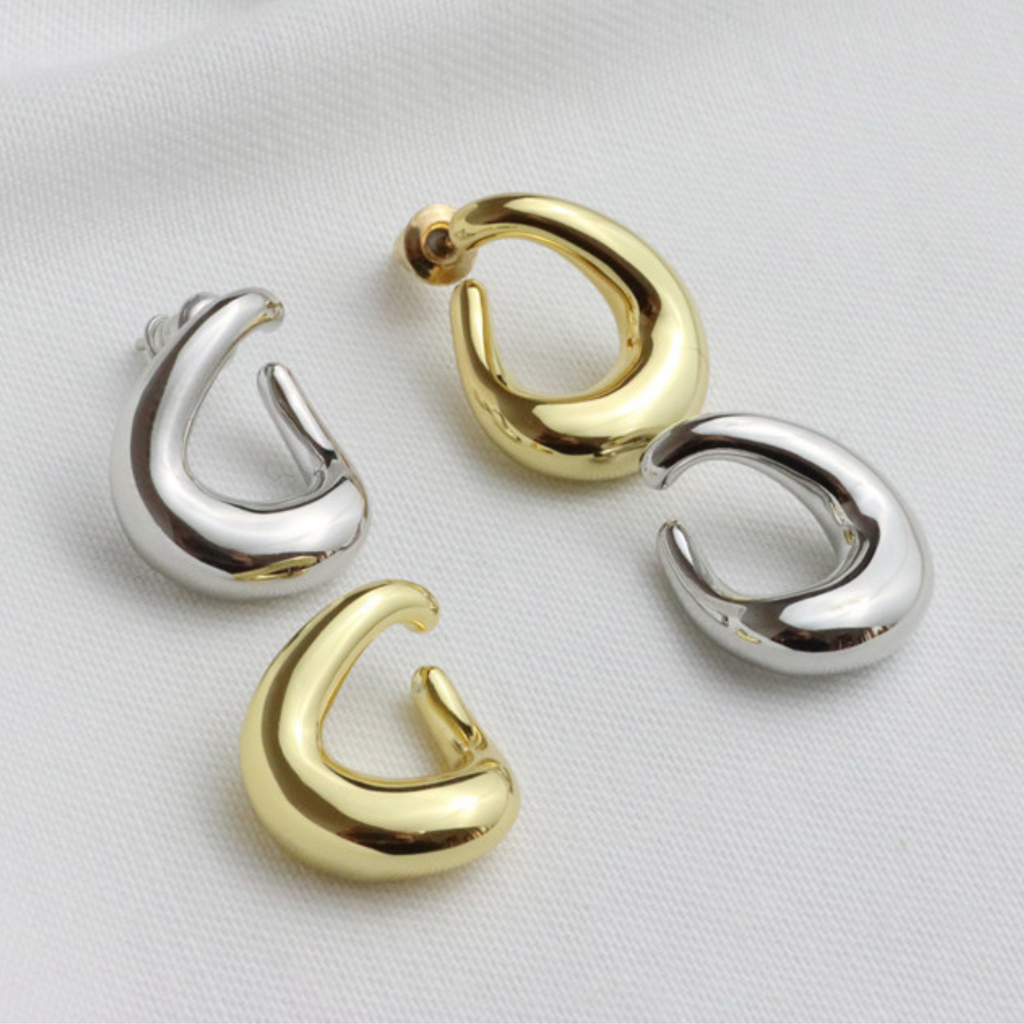 Double Hoops Bicolor Earring