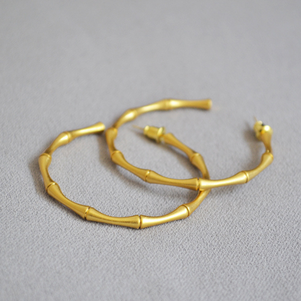 Bamboo Hoop Earring