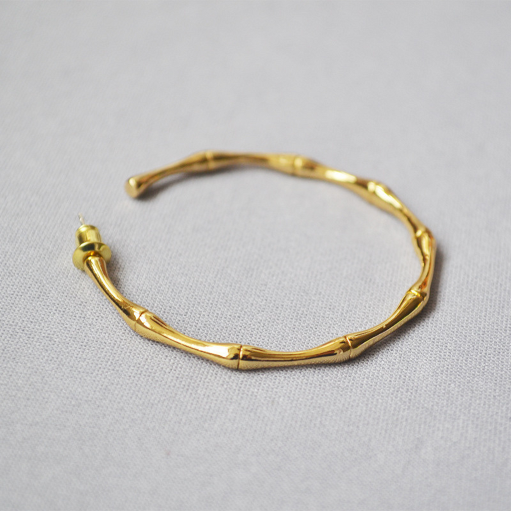 Bamboo Hoop Earring