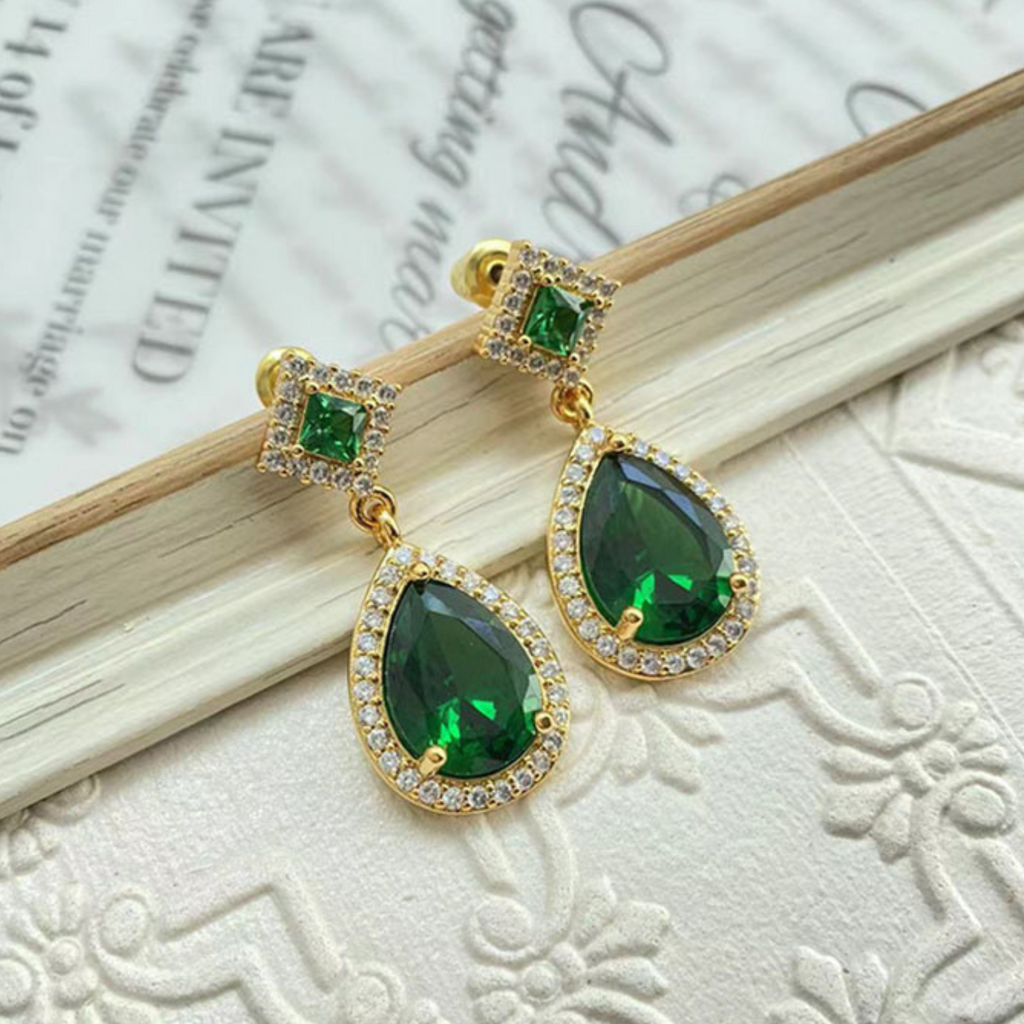 Vintage Drop Stone Earring