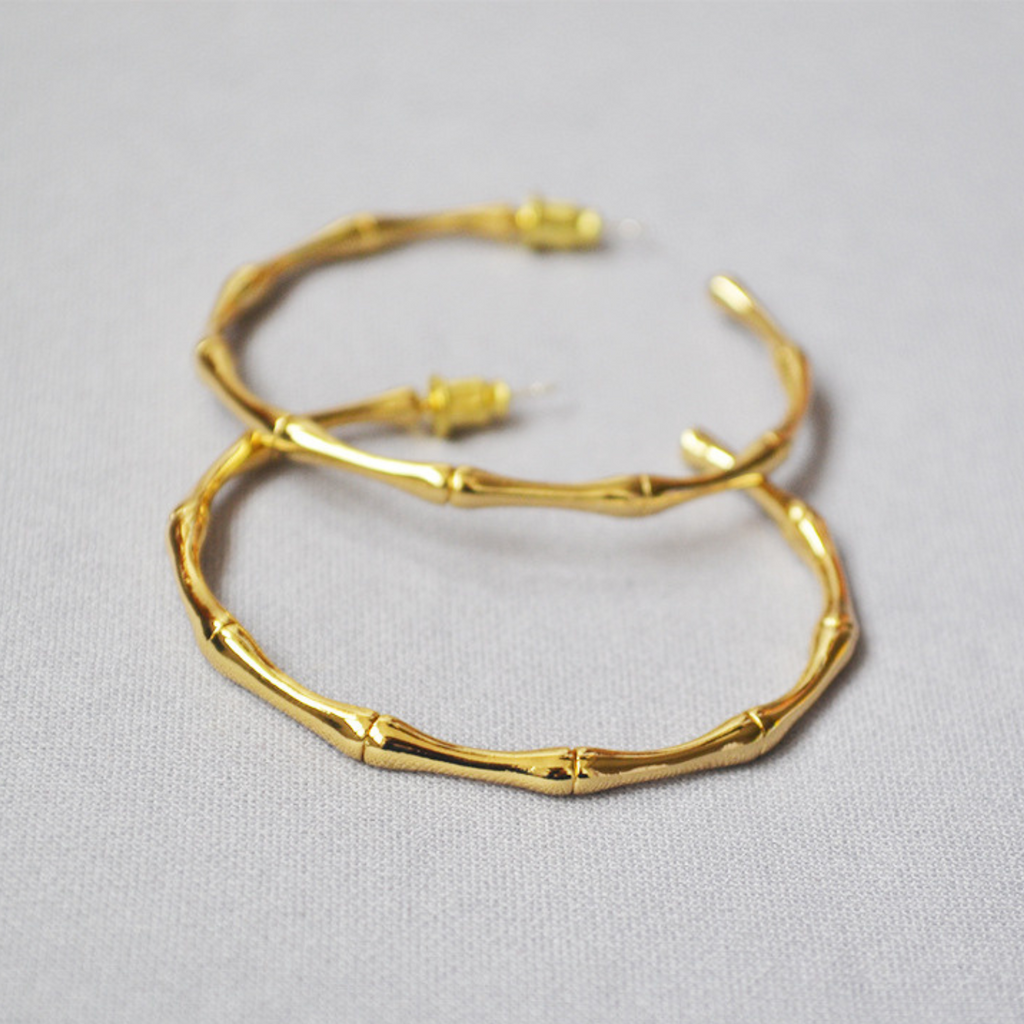 Bamboo Hoop Earring