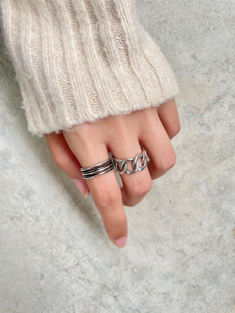 s925 Bold Chain Ring