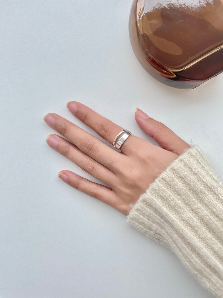 s925 Natural Slit Ring