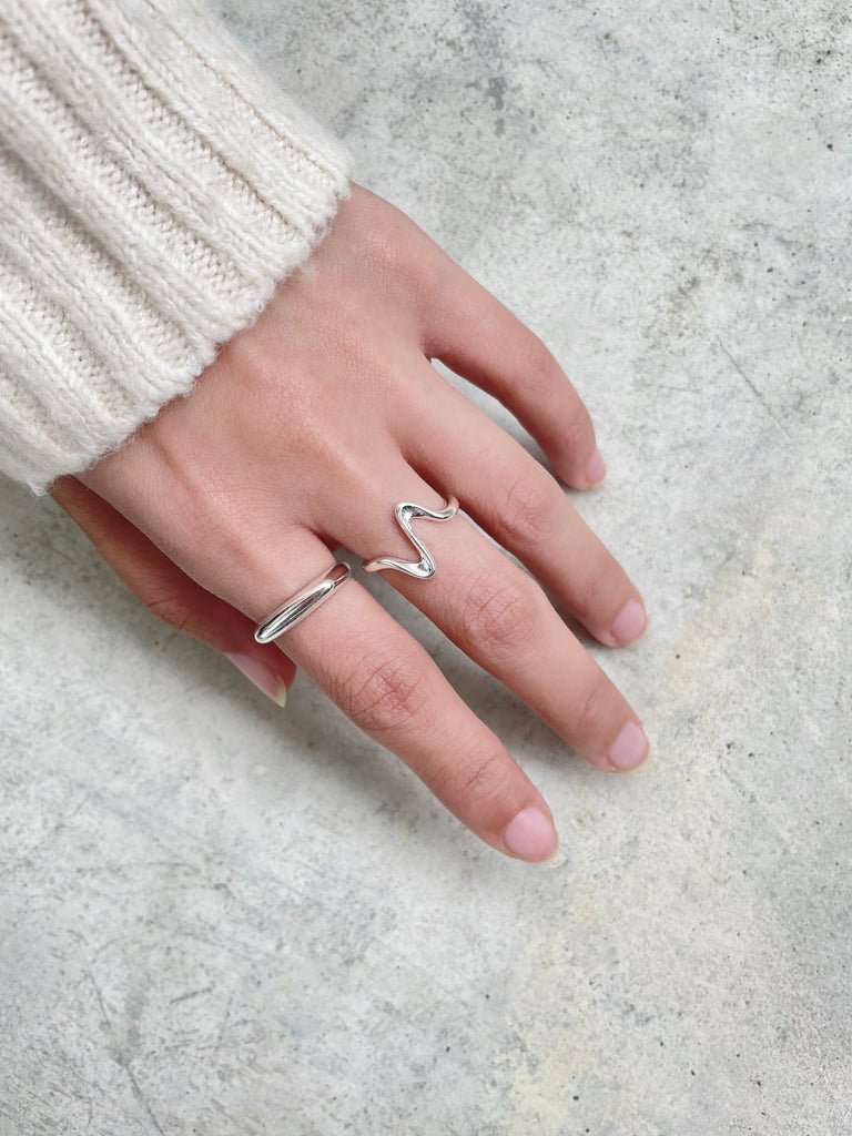 s925 Simple horizontal  ring