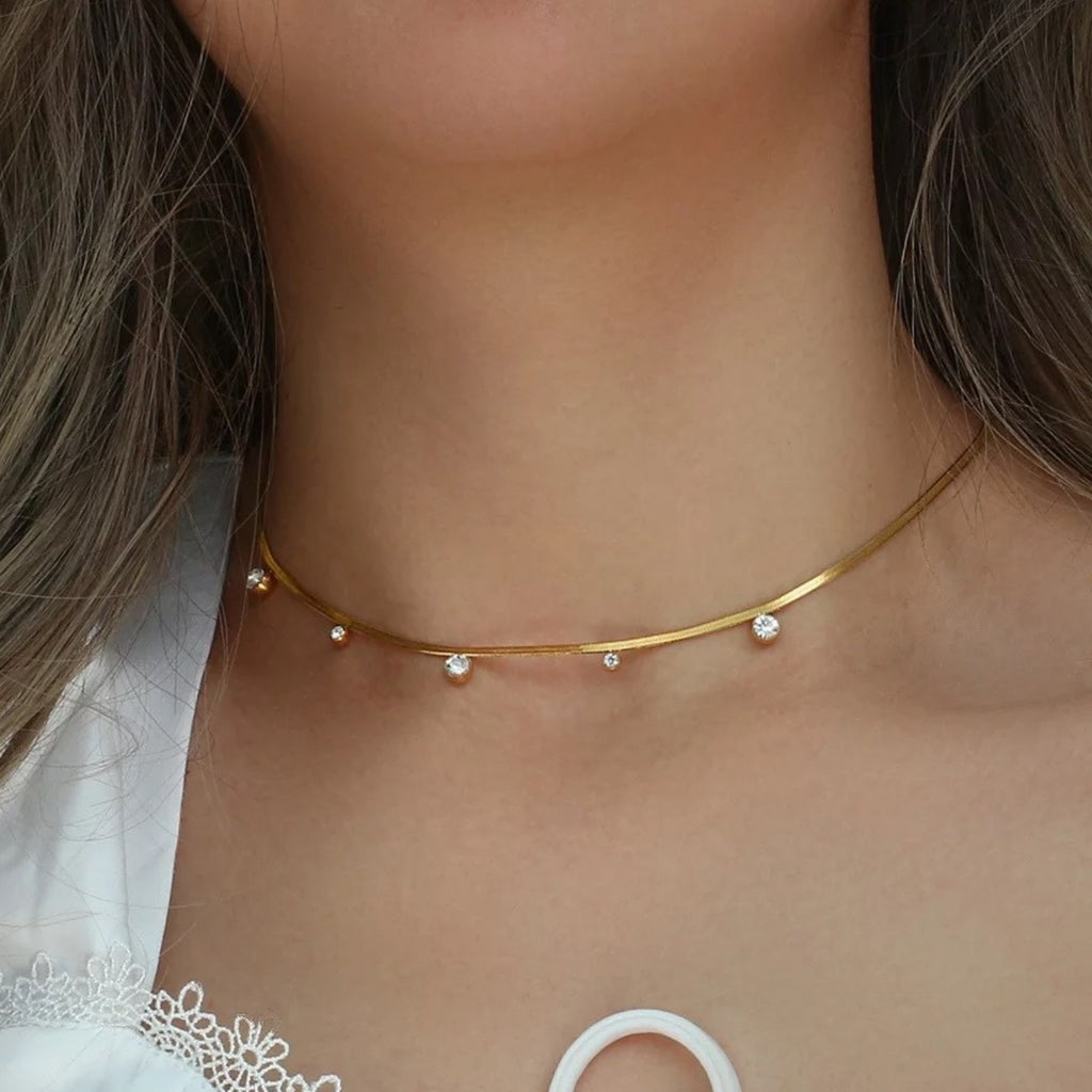 Gold Blade Chain Choker